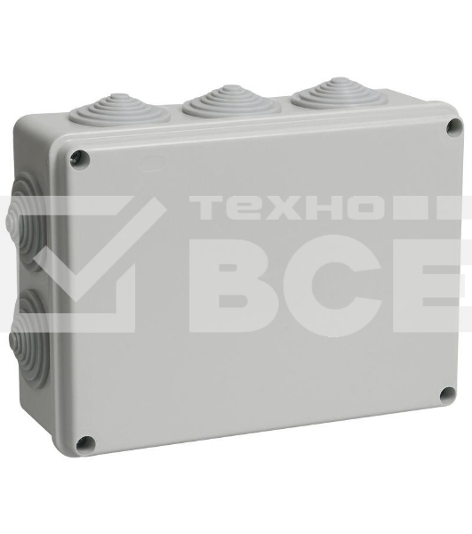 Коробка распаячная ОП 190х140х70 IP55 КМ41244 RAL7035 (10 гермовводов) ИЭК UKO11-190-140-070-K41-55