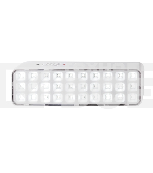 Светильник аккумуляторный Rexant непостоянного действия для подсветки путей эвакуации и рабочих зон при отключении питания, режимы: 30%/100% кнопка тест, 4 часа работы