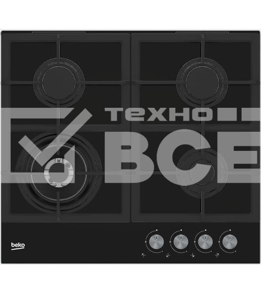 Встраиваемая газовая варочная поверхность Beko HILW 64225 S, Черный