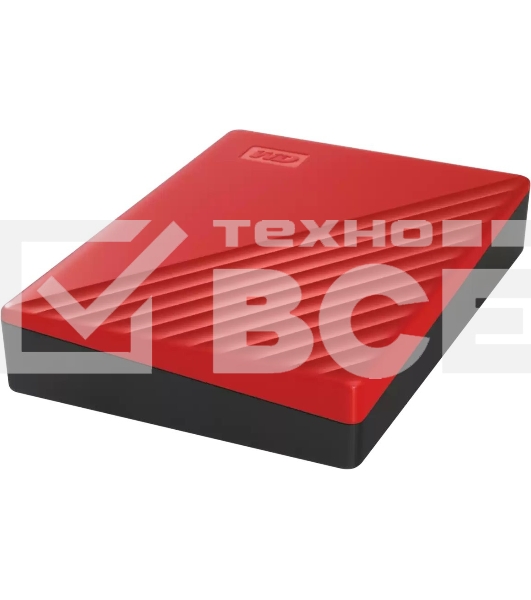 Накопитель Portable HDD 5TB WD My Passport (Red), USB 3.2 Gen1, 107x75x19mm, 210g /12 мес./