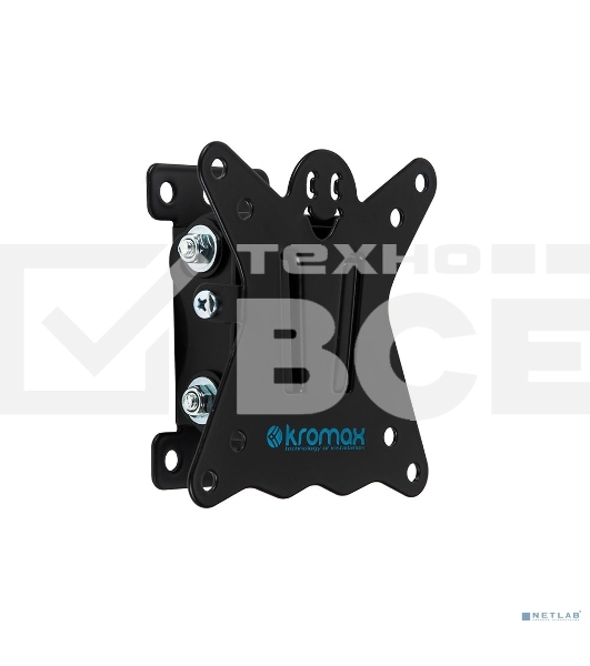 Кронштейн Kromax CASPER-101 черный, для LED/LCD ТВ 10'-26', 1 ст свободы, наклон +5°-15°, от стены 50 мм, max VESA 100x100 мм, max 15 кг