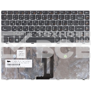 Клавиатура для ноутбука Lenovo IdeaPad Z450 Z460 Z460A Z460G черная с серой рамкой