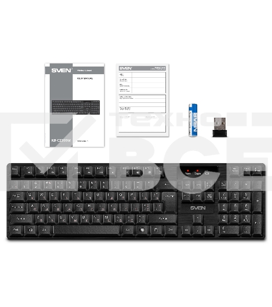 Клавиатура Sven KB-C2300W беспроводная USB чёрная