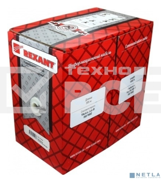 Кабель витая пара Rexant FTP 2PR 24AWG, CAT5e STRANDED (бухта 305 м)
