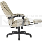 Кресло руководителя Бюрократ T-9950MSG-F Fabric песочный Light-21, крестов. пластик, подст. для ног, фото3