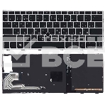 Клавиатура для ноутбука HP Elitebook 730 G5 735 G5 830 G5 836 G5 черная с серой рамкой и подсветкой, фото3