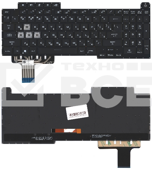 Клавиатура для ноутбука Asus ROG Stirx G17 G713 черная RGB-подсветка