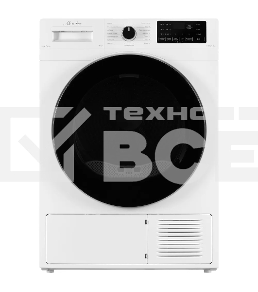 Сушильная машина Monsher MDM 595 Blanc белый, 10 кг, сушка - тепловой насос, программ - 15, 59.5 x 85.5 x 66.5 см