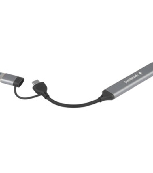 Разветвитель USB3.0/2.0 Gembird UHB-C204, USB3.0, 3xUSB2.0, кабель Type-C+USB 10 см, алюминий, пакет