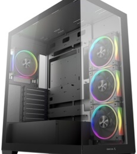 Компьютерный корпус Deepcool CG580 4F V2 без БП, боковое окно (панорама), 4x120мм ARGB PWM вентилятора, черный, ATX (R-CG580-BKADA4-G-2)