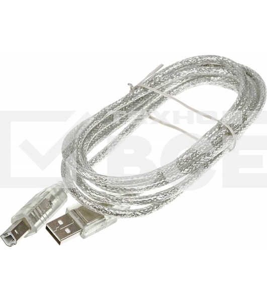 Кабель AM/BM USB2.0 1.8м Ningbo USB 2.0 m-m, прозрачный, блистер