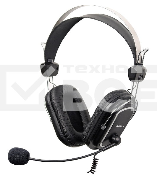 Наушники с микрофоном A4Tech HU-50 черный 2м накладные USB оголовье