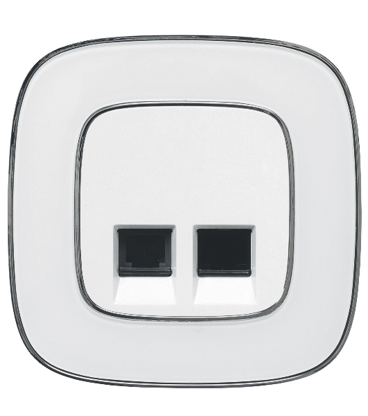 Лицевая панель для двойных телефонных/информационных розеток. Valena ALLURE.  Слоновая кость Valena ALLURE. 