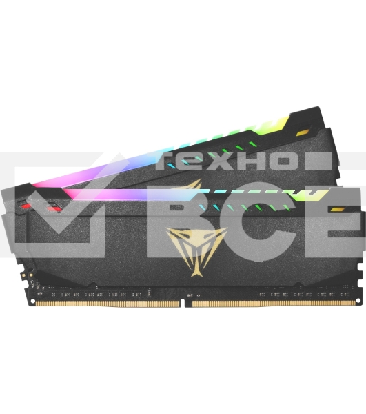 Оперативная память Patriot Viper Steel, DDR4, 16GB (2x8GB), 3200MHz, CL18, с радиатором, RGB, черный