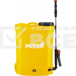 Опрыскиватель аккумуляторный Huter SP-12AC, аккумуляторный, ранцевый, 12л, желтый/черный