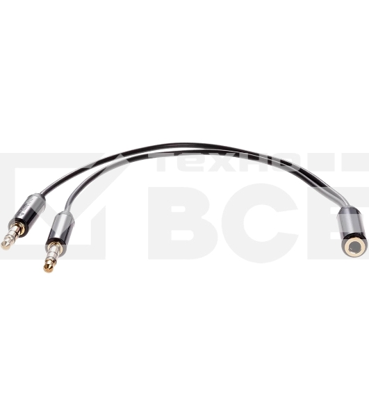 Кабель-адаптер  2*3.5ST(M)/3.5 ST(F), 0.2м, Telecom PRO <TAV205M-0.2M>