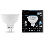 Лампа светодиодная Gauss черный 5Вт цок.: GU5.3 рефлектор 220B 4100K св. свеч. белый ней. MR16 (упак.: 10 шт), фото4
