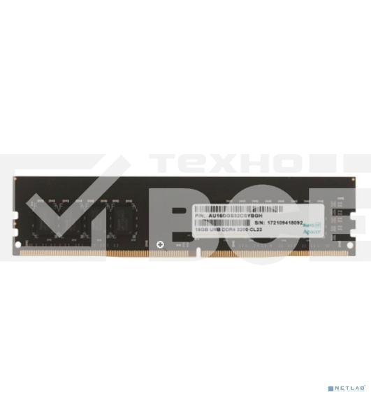 Оперативная память Apacer, DDR4, 16GB (1x16GB), 3200MHz, CL22