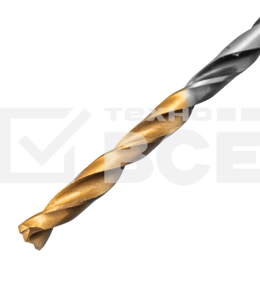 Сверло спиральное по металлу 3 x 61мм, Р6М5, Golden Tip, многогранная заточка, 2шт. Denzel