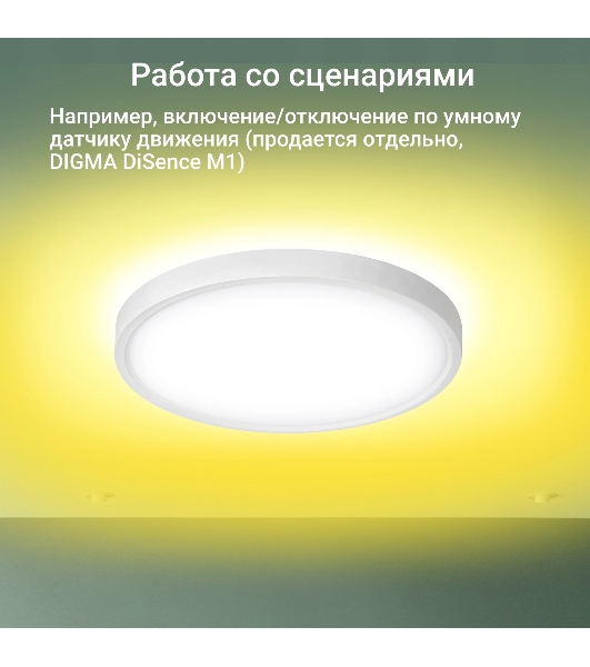 Умный светильник Digma TopLight TL40 потолоч. белый (TL40)