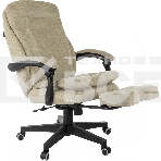 Кресло руководителя Бюрократ T-9950MSG-F Fabric песочный Light-21, крестов. пластик, подст. для ног, фото4