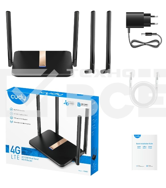 Маршрутизатор Cudy LT500D AC1200 Wi-Fi cat. 4 черный