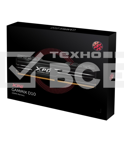 Оперативная память XPG Gammix D10, DDR4, 32GB (2x16GB), 3200MHz, CL16, UDIMM, с радиатором, черный