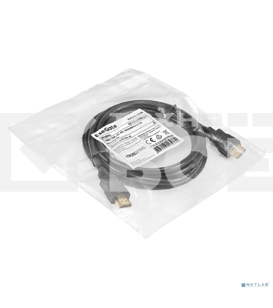 Кабель HDMI ExeGate EX-CC-HDMI-2.0 (19M/19M, 2м, v1.4b, позолоченные контакты)