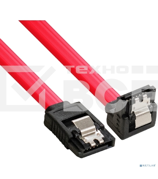 Кабель SATA ExeGate EX-CC-SATADATA90-0.5L (7pin/7pin, угловой разъем, металлические защелки, 0,5м)