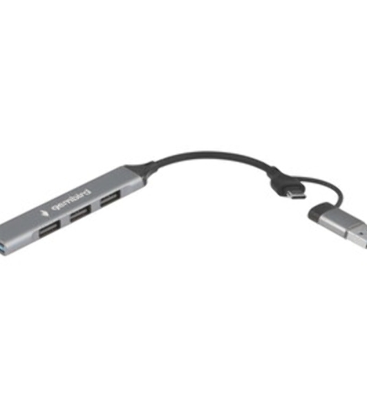 Разветвитель USB3.0/2.0 Gembird UHB-C204, USB3.0, 3xUSB2.0, кабель Type-C+USB 10 см, алюминий, пакет