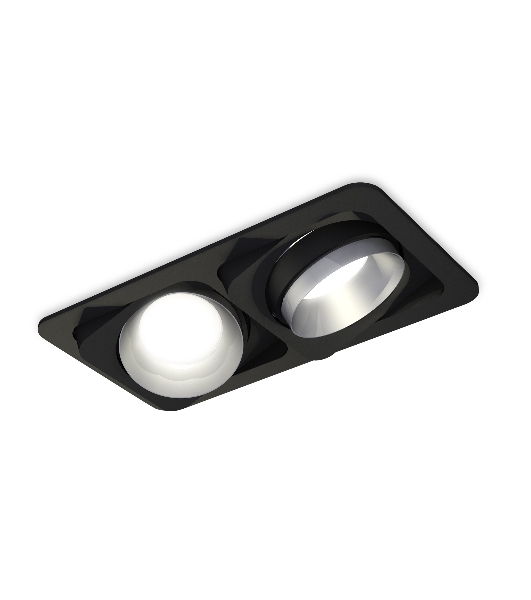 Комплект встраиваемого светильника Ambrella light XC7664023 SBK/MCH черный песок/хром матовый MR16 GU5.3 (C7664, N7033)