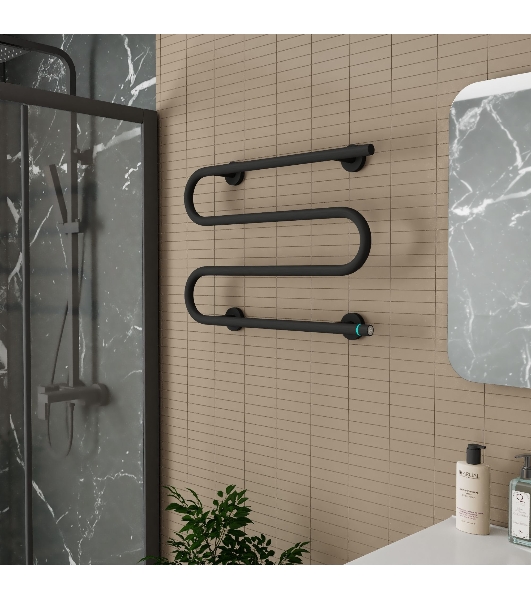Полотенцесушитель электрический BAU M Black 41,5х61,5, черный матовый