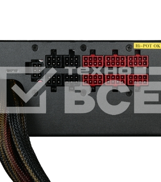 Блок питания CWT PUO1050V-G, 1050Вт, 80 PLUS Gold, 140мм, модульный, черный