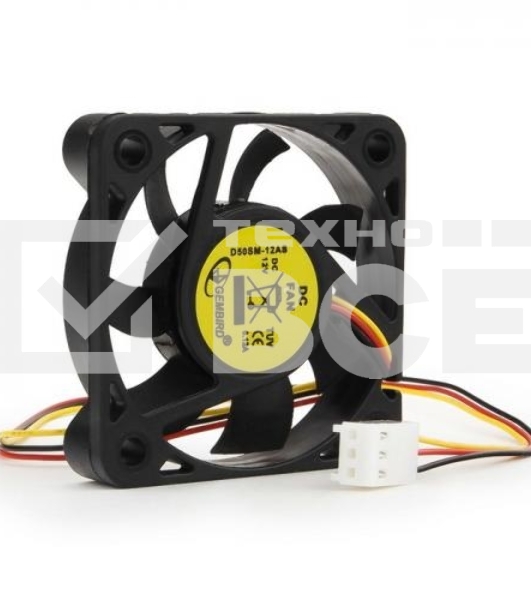 Вентилятор для корпуса Gembird D50SM-12AS черный, 50 мм, 4500 об/мин, 24 дБ, 3 pin