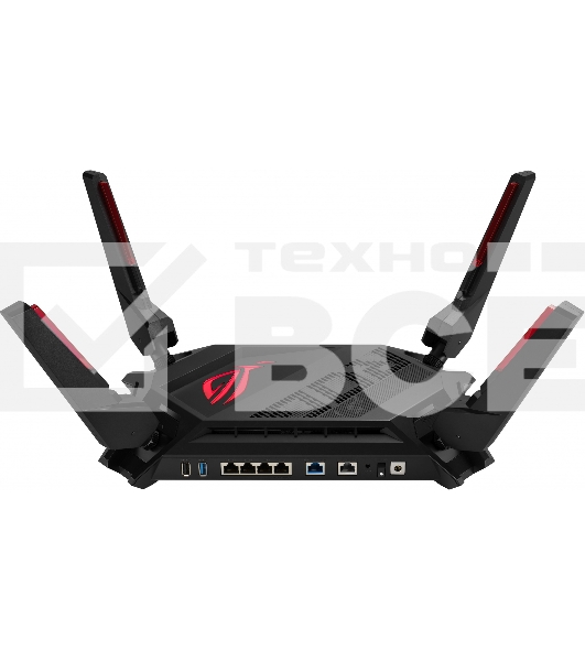 Роутер ASUS ROG GT-AX6000802.11b/g/n/ac, ax, до 1148 + 4804Мбит/c, 2,4 + 5 гГц, 8 антенн, USB, GBT LAN; 90IG0780-MO3B00