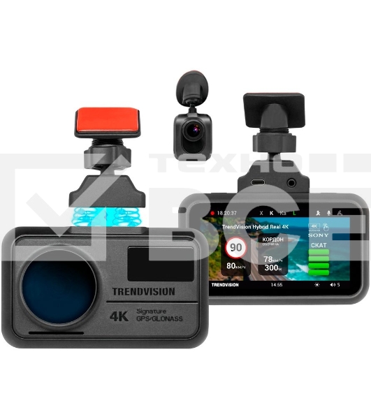 Видеорегистратор с радар-детектором TrendVision Hybrid Signature Real 4K 2CH GPS ГЛОНАСС