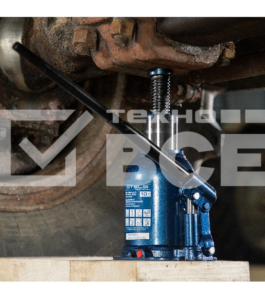 Домкрат гидравлический бутылочный телескопический, 10 т, подъем 180-430 мм Stels