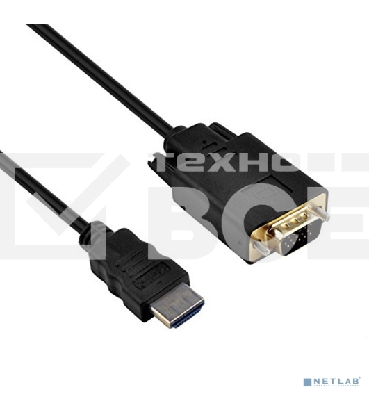 Кабель-адаптер ORIENT C702, HDMI M --> VGA 15M, длина 1.8 метра, черный