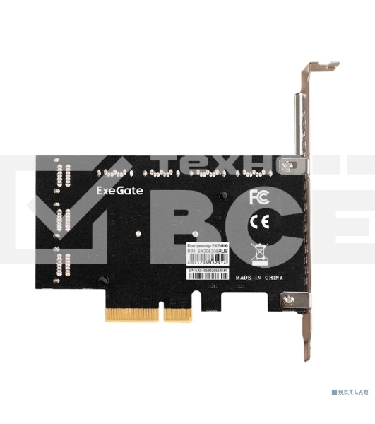 Контроллер ExeGate EXE-510 (PCI-E x4, SATA3 6Gb/s, 10 int, ASMedia Chipset ASM1166+JMB575)