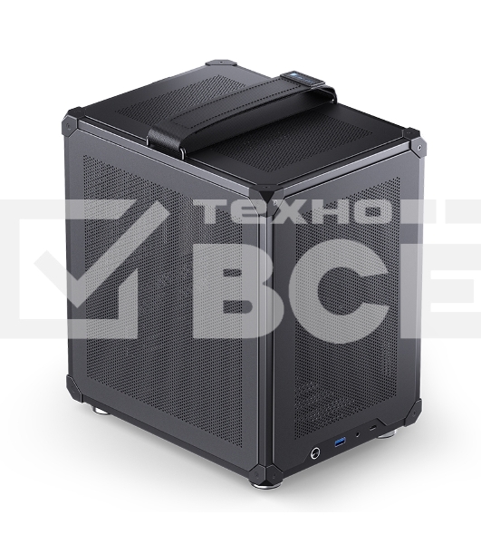Компьютерный корпус JONSBO C6-ITX Black ITX без БП, боковая панель из закаленного стекла, mini-ITX, черный