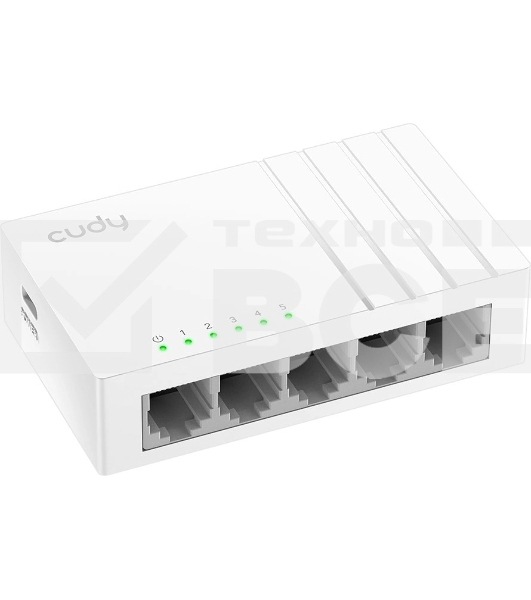 Коммутатор 5-Port Gigabit Desktop Switch, 5 10/100/1000M RJ45 Ports, Loop Detection, Desktop Plastic Case, Power Saving, Plug & Play, Wall-Mount,  Power Adapter Not Included