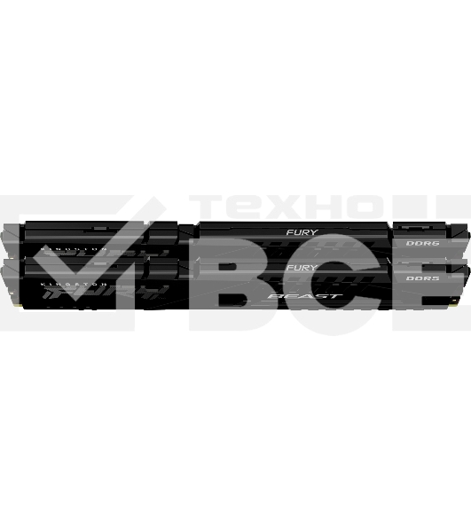 Оперативная память Kingston Fury Beast, DDR5, 32Gb (2x16GB), 6000MHz, CL30, DIMM, с радиатором, черный