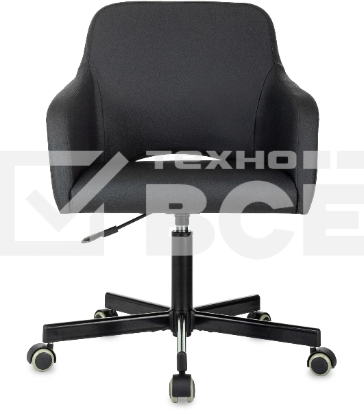 Кресло офисное Бюрократ CH-380M черный, эко.кожа, крестов. металл