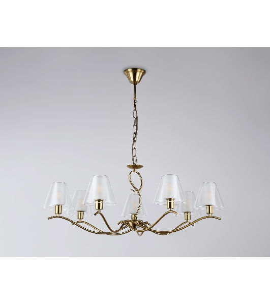 Люстра Ambrella light LH57093/7 BS/FR латунь/белый матовый E14/7 max 40W D840*790