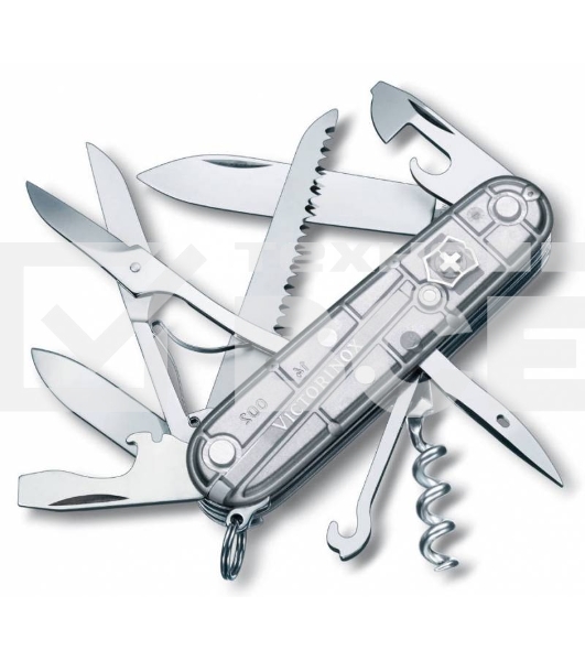 Нож перочинный Victorinox Huntsman (1.3713.T7) 91мм 15функций серебристый полупрозрачный карт.коробка