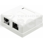 Розетка TWT (TWT-SM2-4545-WH) настенная 2 порта RJ-45 категории 5е. UTP. белая, фото2