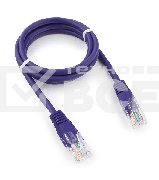 Патч-корд UTP Cablexpert кат.5e, 1м, литой, многожильный (фиолетовый)