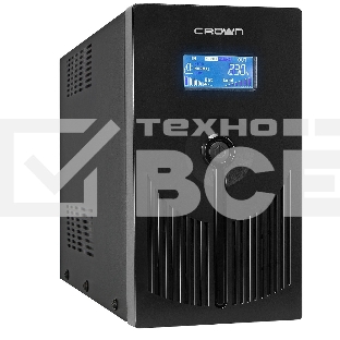 Источник бесперебойного питания CROWN Line Intractive CMU-800EURO LCD USB 800VA\480W, корпус металл, 1x12V/9AH, розетки 4*EURO+1*IEC bypass, трансформатор AVR 145-280V, LCD-дисплей, съёмный кабель 1.2 м, порт RJ11/45, порт USB, защита: от перегрузки, от К