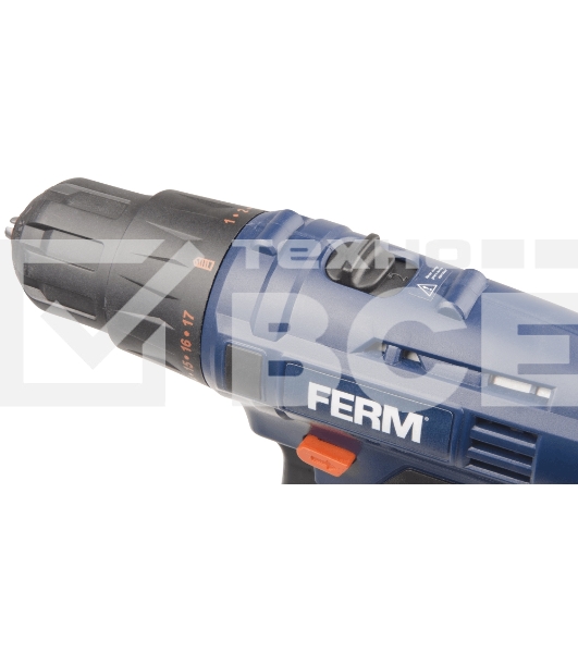 Дрель-шуруповерт Ferm CDM1120, Аккумуляторная, 18В, 2 АКБ, Кейс