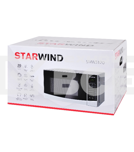Микроволновая печь Starwind SMW3120 серебристый/черный, 20 л, 700 Вт, переключатели - сенсор